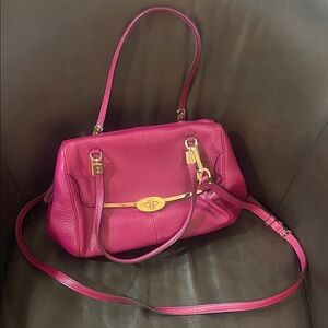 Coach Fuchsia Leather Shoulder Bag